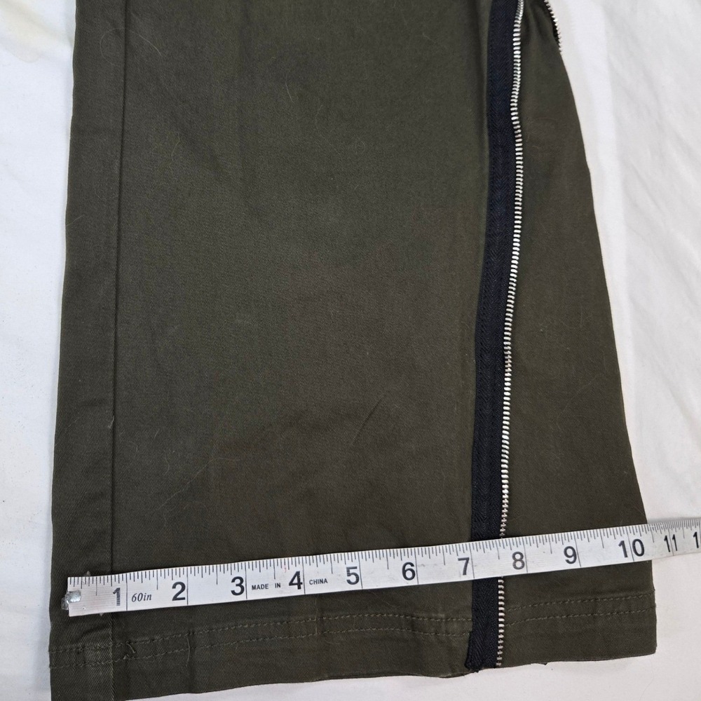 Hot Topic Mall Goth Olive Green Zipper Flare Strap Pants Plus Size 20 Alt Punk - Picture 9 of 14